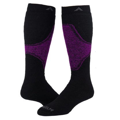 Sirocco Over The Calf Sock - Hot Magenta full product perspective - made in The USA Wigwam Socks