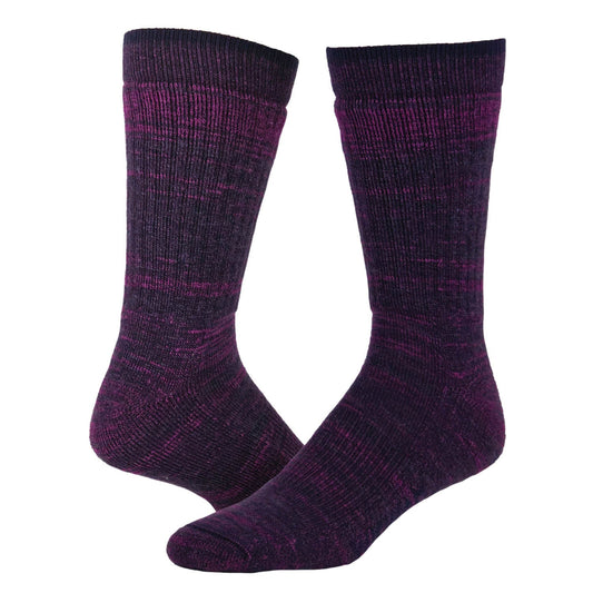 Merino Fjord Crew Sock - Pink purple full product perspective