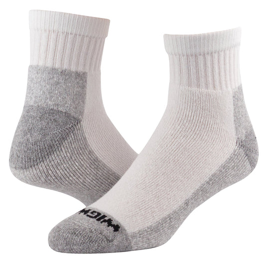 At Work Quarter 3-Pack Cotton Socks - White/Sweatshirt Grey Lt