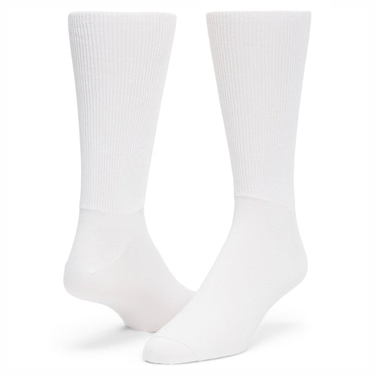 Diabetic Walker Crew Sock - White full product perspective