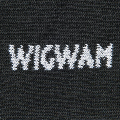 Diabetic Sport Crew Sock - Black knit-in logo - made in The USA Wigwam Socks