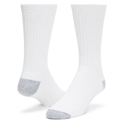 Diabetic Sport Crew Sock - White full product perspective - made in The USA Wigwam Socks