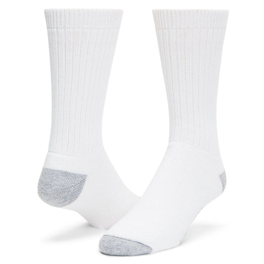 Diabetic Sport Crew Sock - White full product perspective