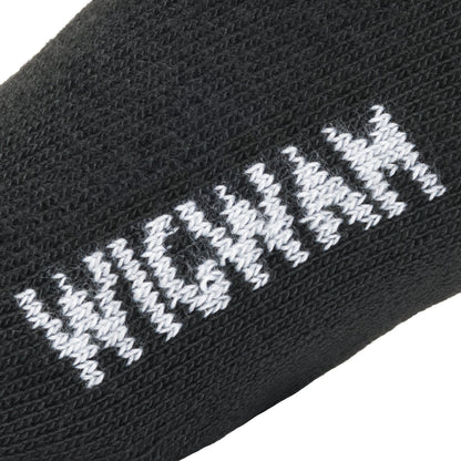 Diabetic Sport Quarter Sock - Black knit-in logo - made in The USA Wigwam Socks