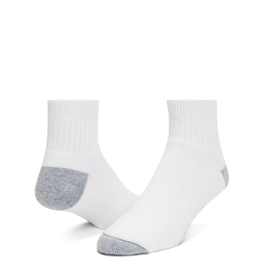 Diabetic Sport Quarter Sock - White full product perspective