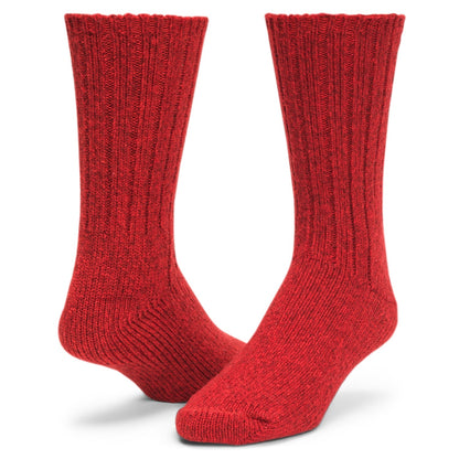 El-Pine Crew Sock - Red Heather full product perspective - made in The USA Wigwam Socks
