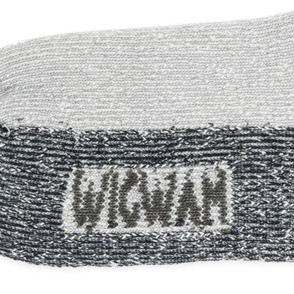 Diabetic Thermal Boot Sock - Grey/Black knit-in logo - made in The USA Wigwam Socks