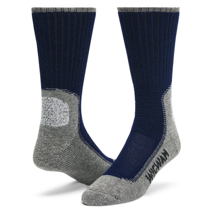 Hiking Outdoor Crew Sock - Navy/Pewter full product perspective - made in The USA Wigwam Socks