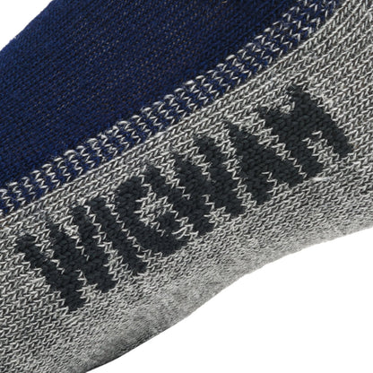 Hiking Outdoor Crew Sock - Navy/Pewter knit-in logo - made in The USA Wigwam Socks
