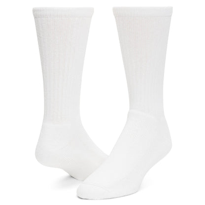 Super 60® Crew 6-pack Midweight Cotton Athletic Socks - White full product perspective - made in The USA Wigwam Socks