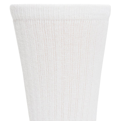 Super 60® Crew 6-pack Midweight Cotton Athletic Socks - White cuff perspective - made in The USA Wigwam Socks