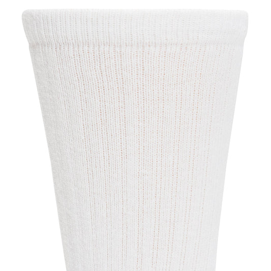 Super 60® Crew 6-pack Midweight Cotton Athletic Socks - White cuff perspective